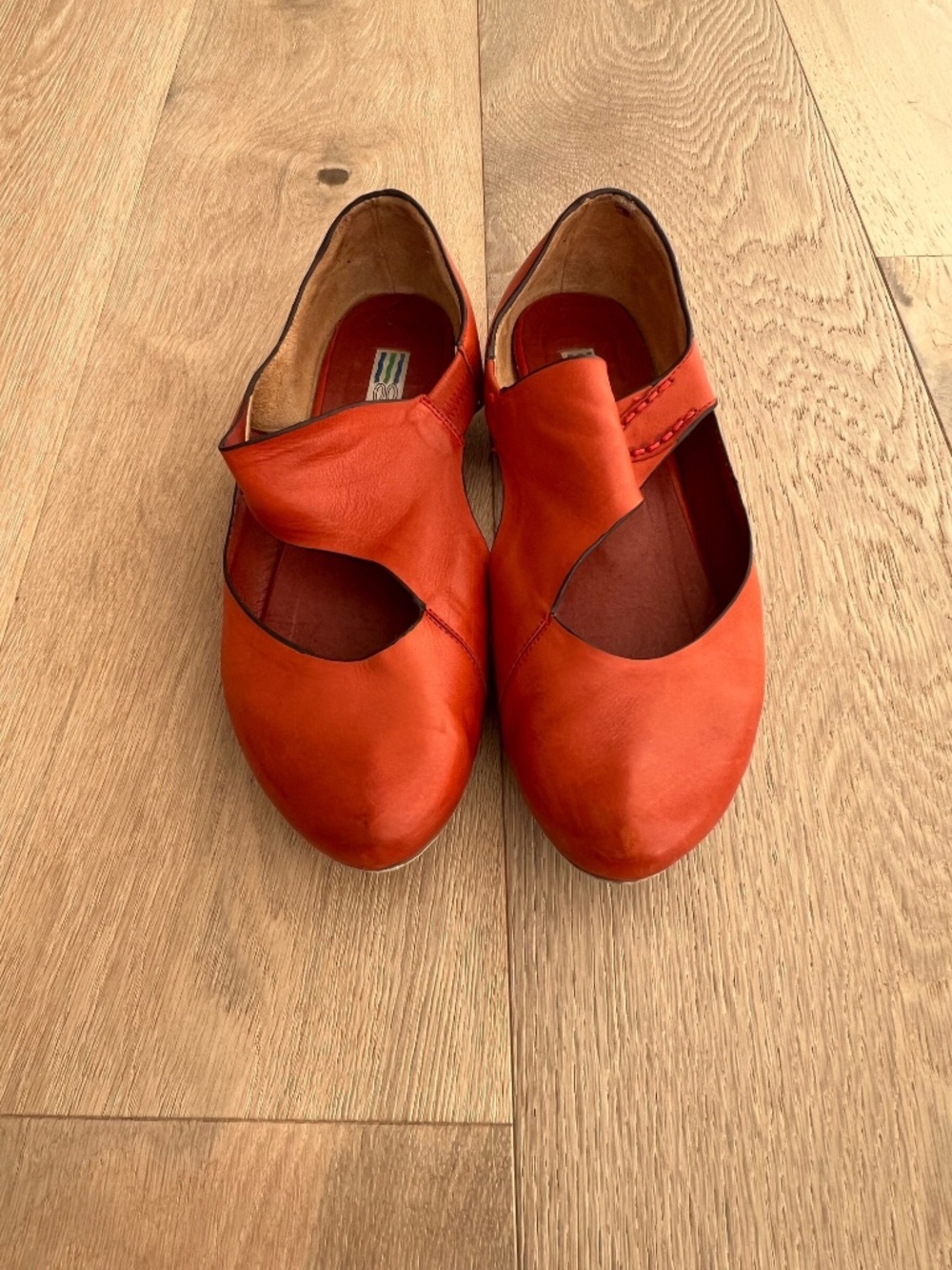 040 🇨🇦 Arnold Churgin Burnt Orange Soft Leather Italian flats, Size 8 - Picture 2 of 10